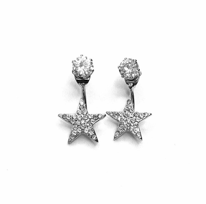 Earring Stud Design Back Jacket Rhinestone Star