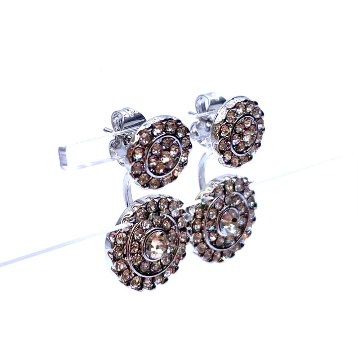 Earring Stud Design Back Jacket Rhinestone Circle