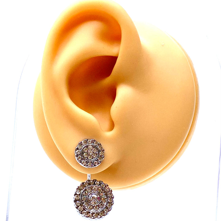 Earring Stud Design Back Jacket Rhinestone Circle