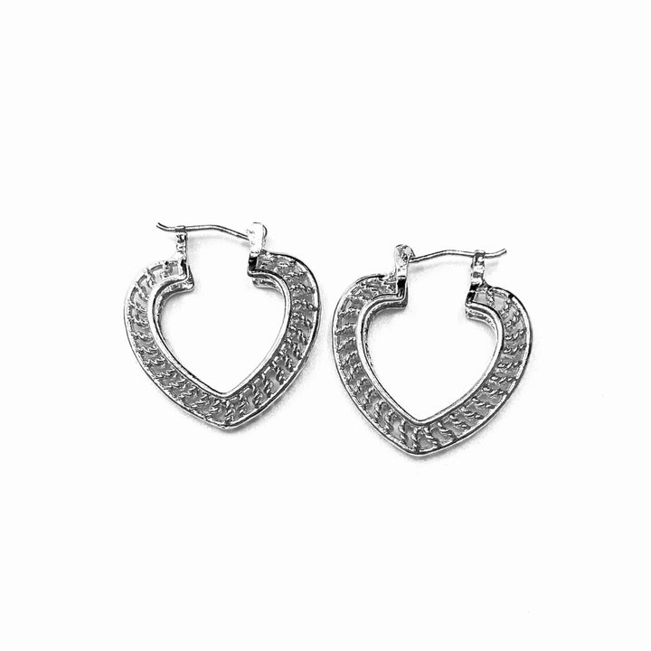 Earring Metal Hoop Metal Cut Out Heart