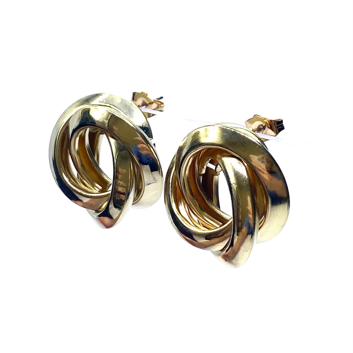 Earring Metal Design Shiny Gold 1.2"