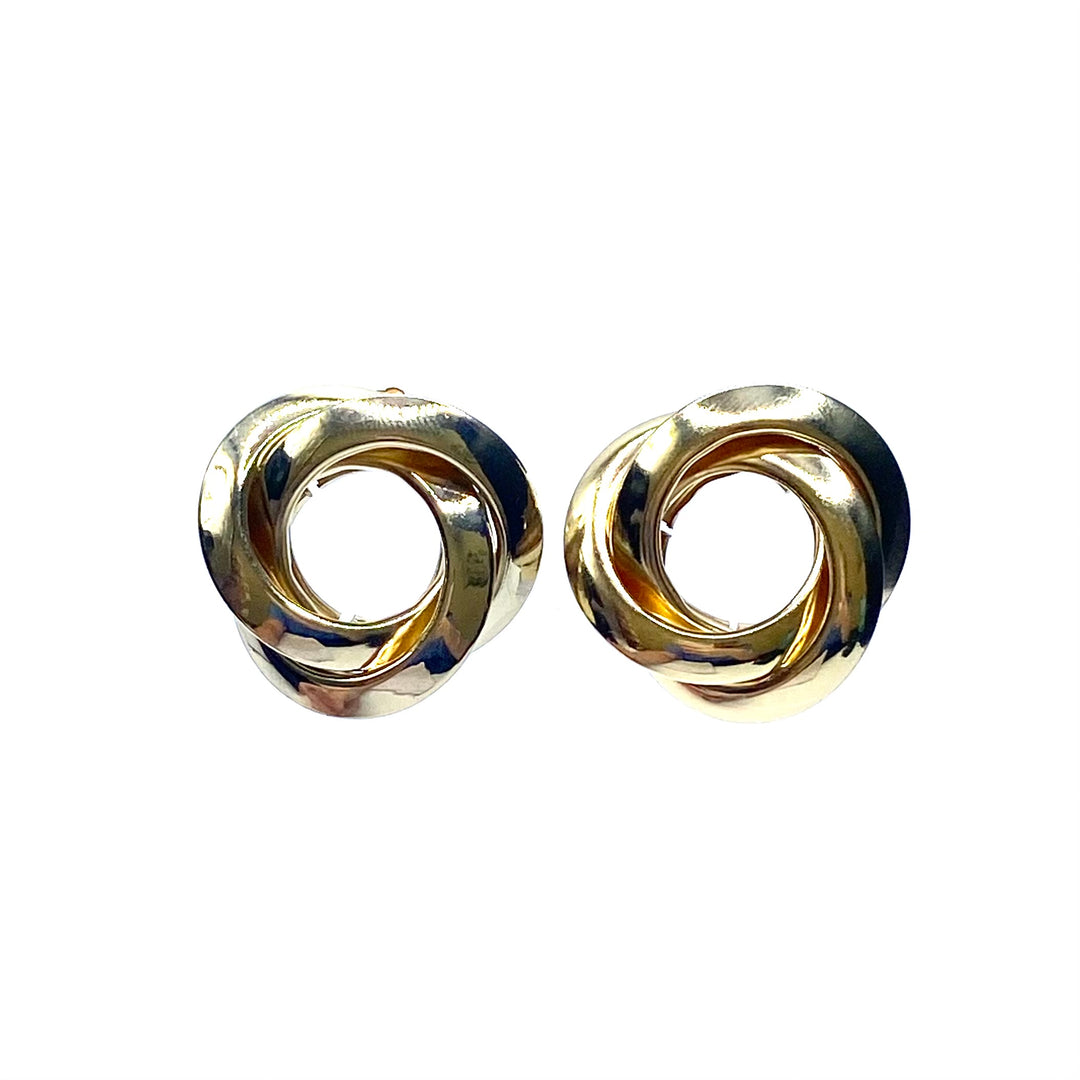 Earring Metal Design Shiny Gold 1.2"