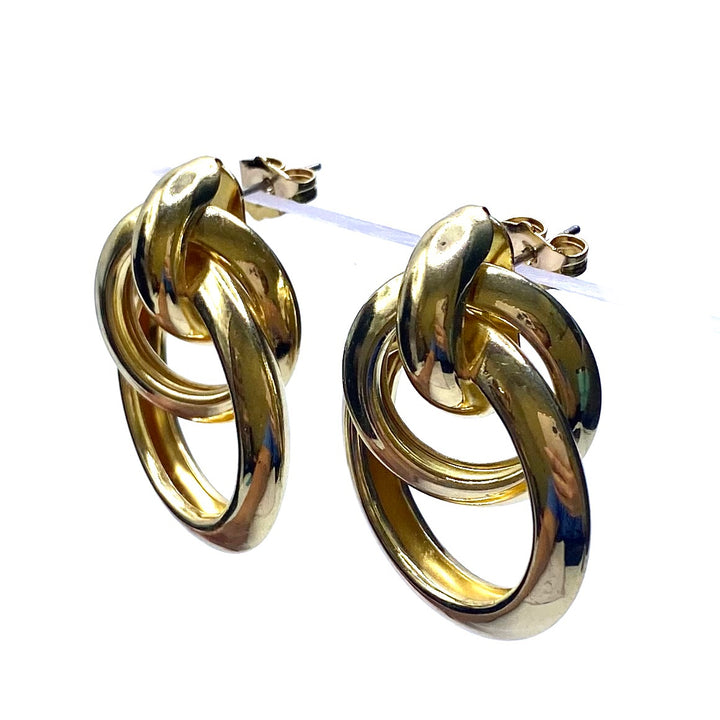 Earring Metal Design Shiny Gold 1.35"