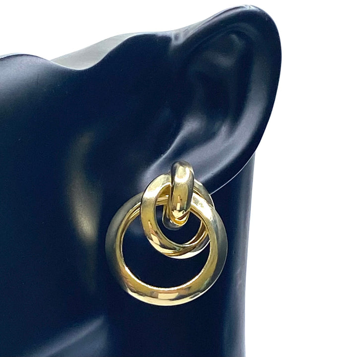 Earring Metal Design Shiny Gold 1.35"