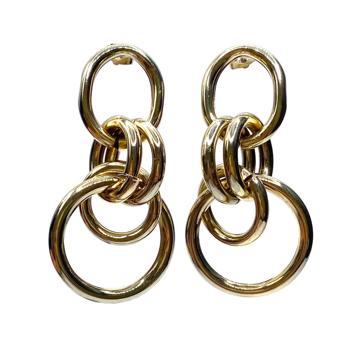 Earring Metal Design Shiny Gold 2.5" x 1.25"