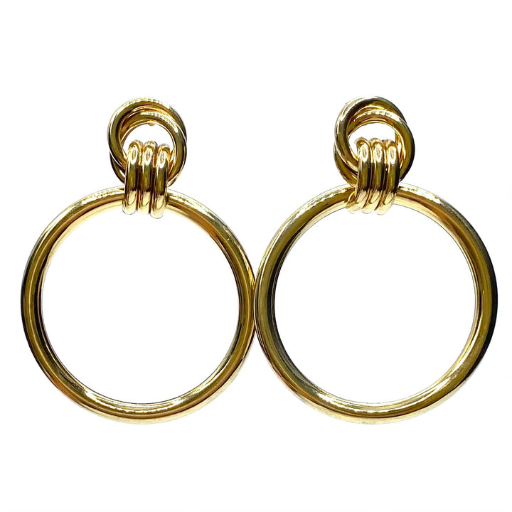 Earring Metal Design Shiny Gold 2.6" x 2"