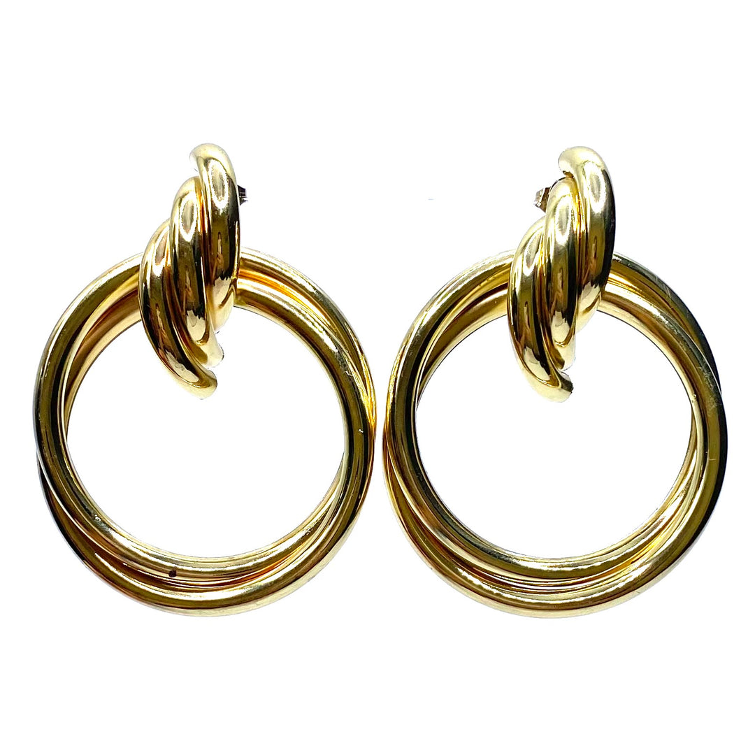 Earring Metal Design Shiny Gold 2.75" x 2"