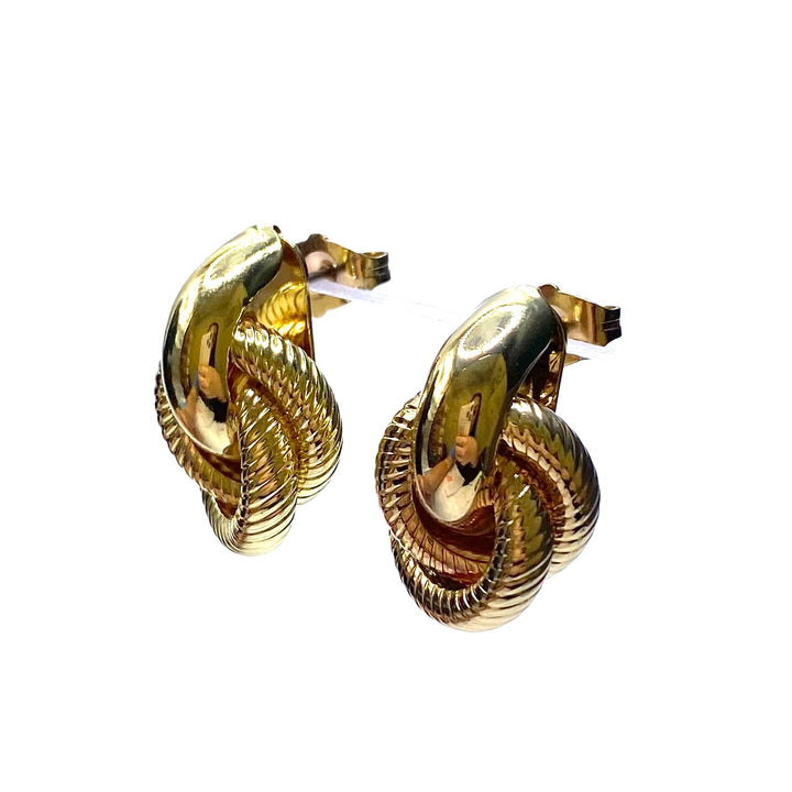 Earring Metal Design Shiny Gold .8"