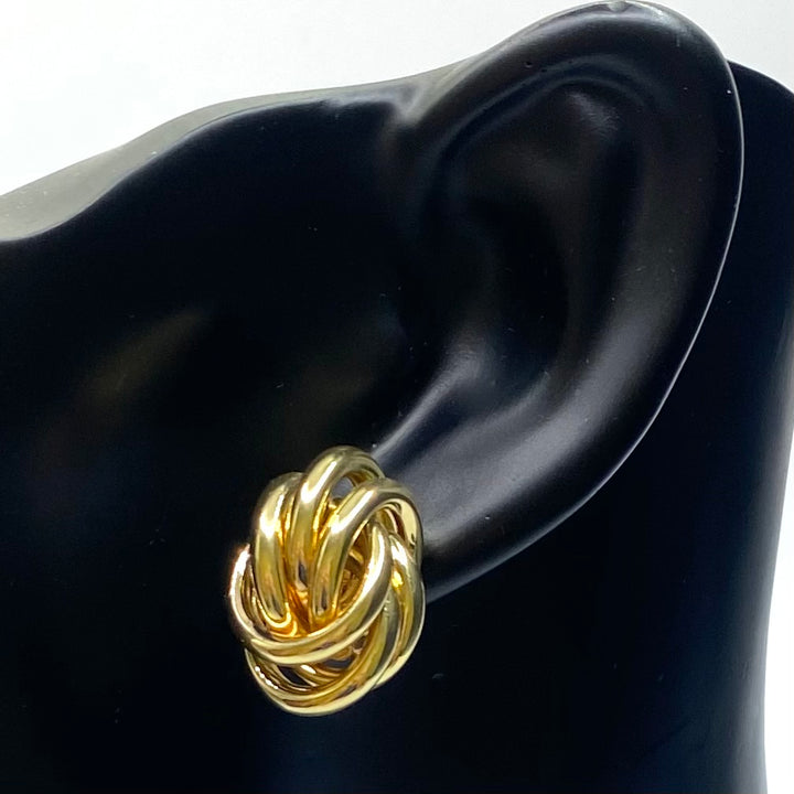 Earring Metal Design Shiny Gold .8"