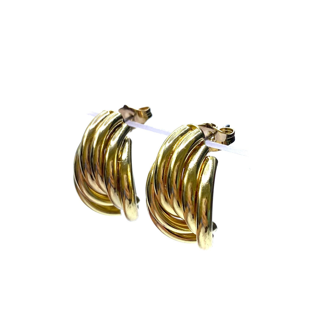 Earring Metal Design Shiny Gold 1"