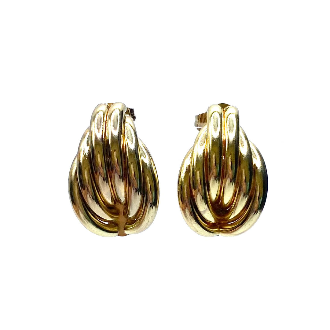 Earring Metal Design Shiny Gold 1"