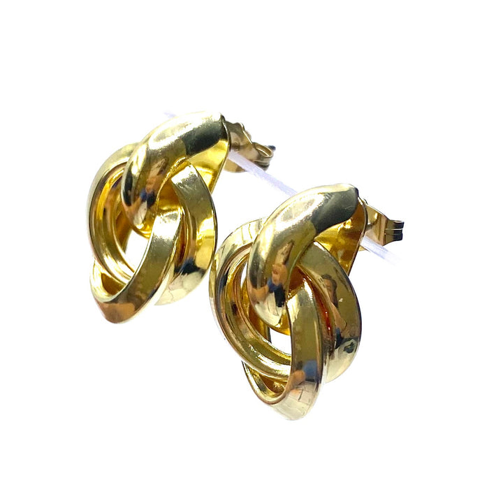 Earring Metal Design Shiny Gold 1"