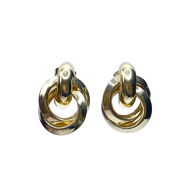 Earring Metal Design Shiny Gold 1"