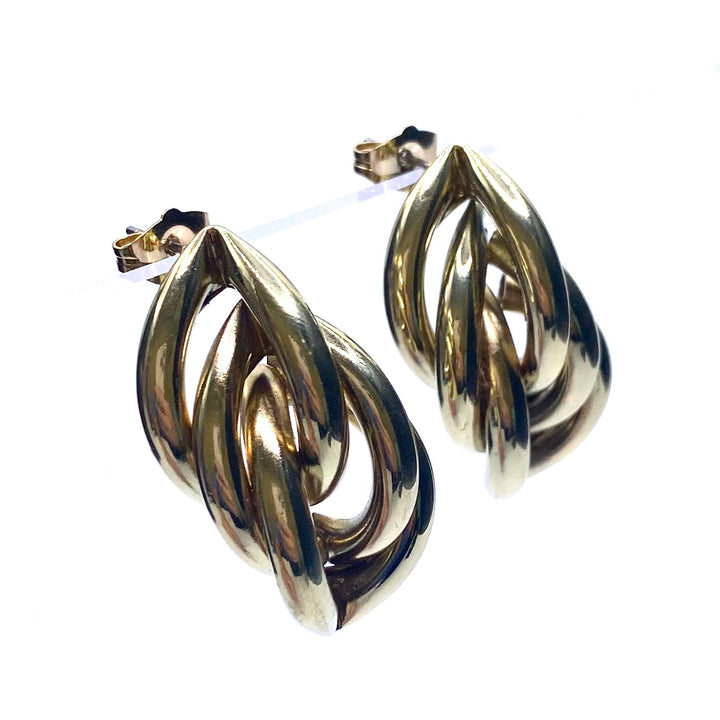 Earring Metal Design Shiny Gold 1.5"
