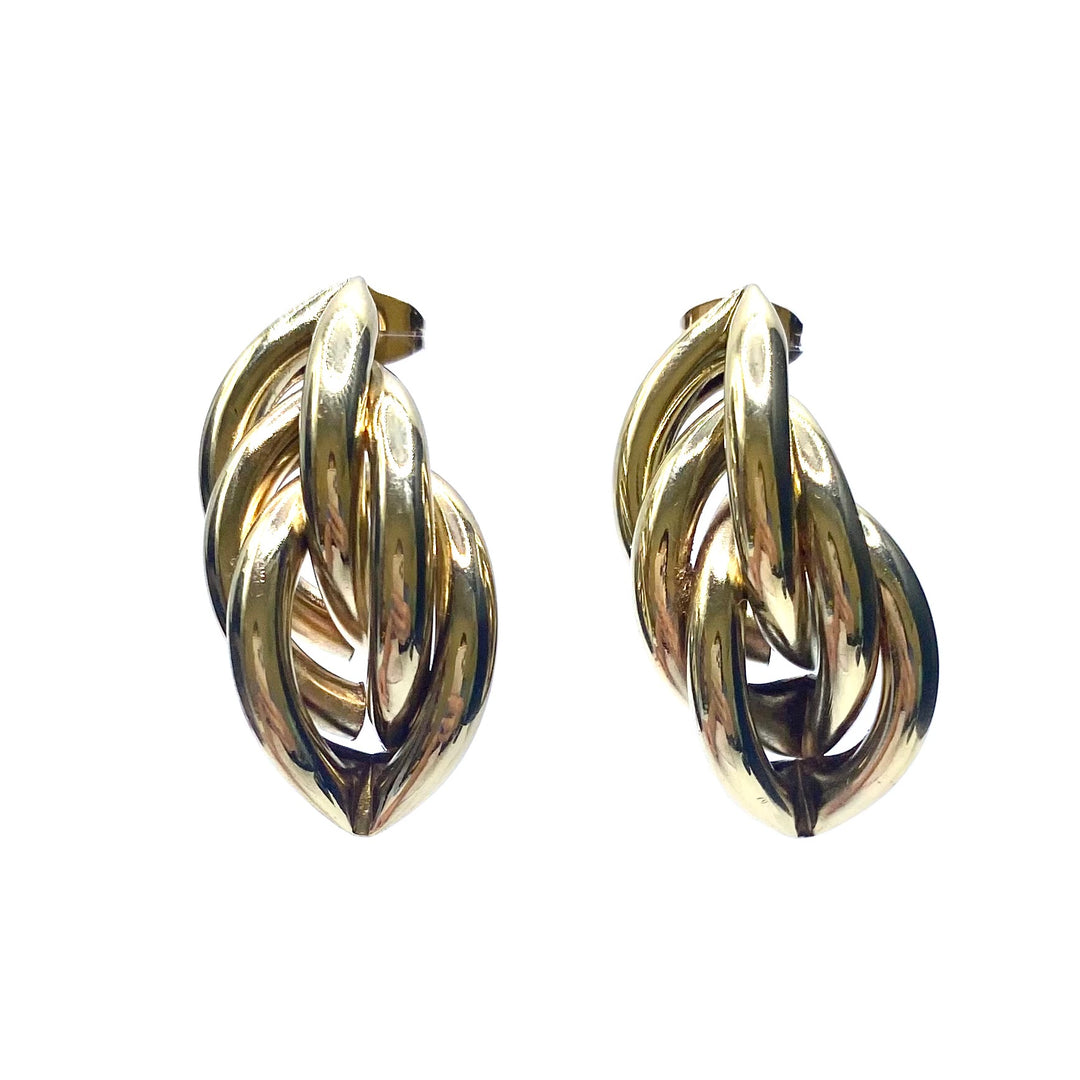 Earring Metal Design Shiny Gold 1.5"
