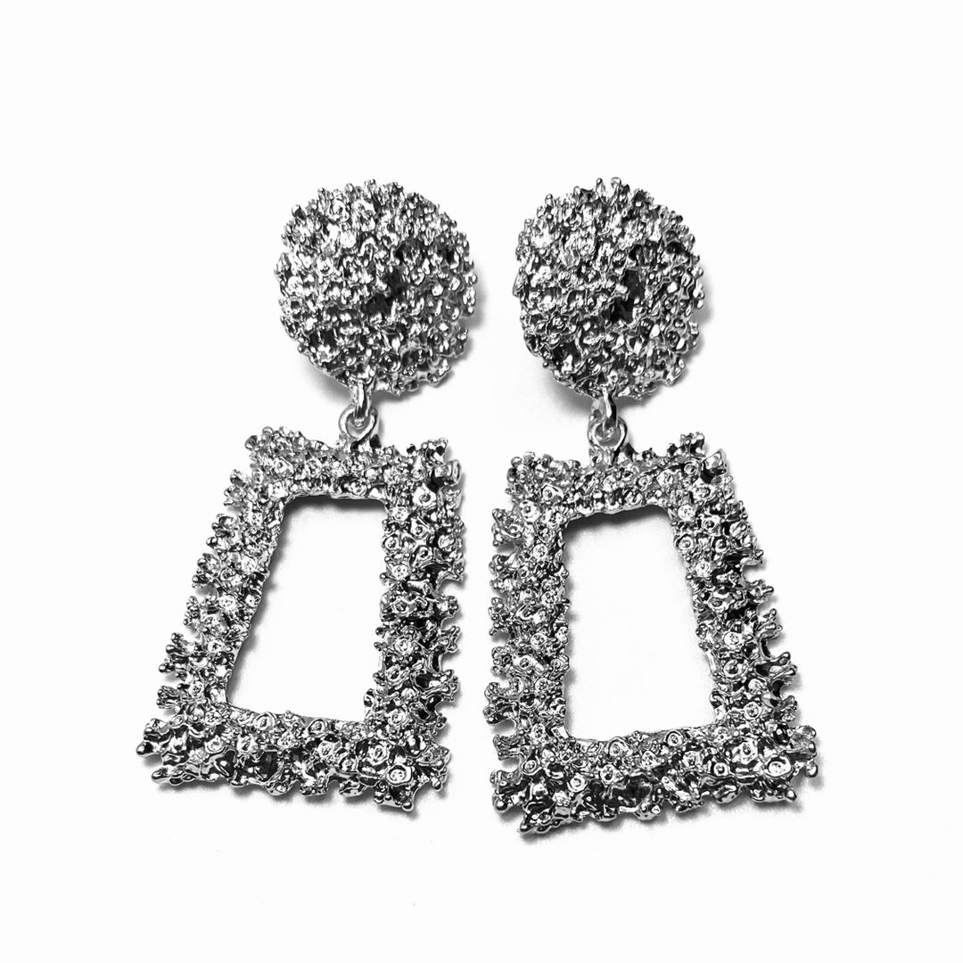 Earring Metal Design Silver