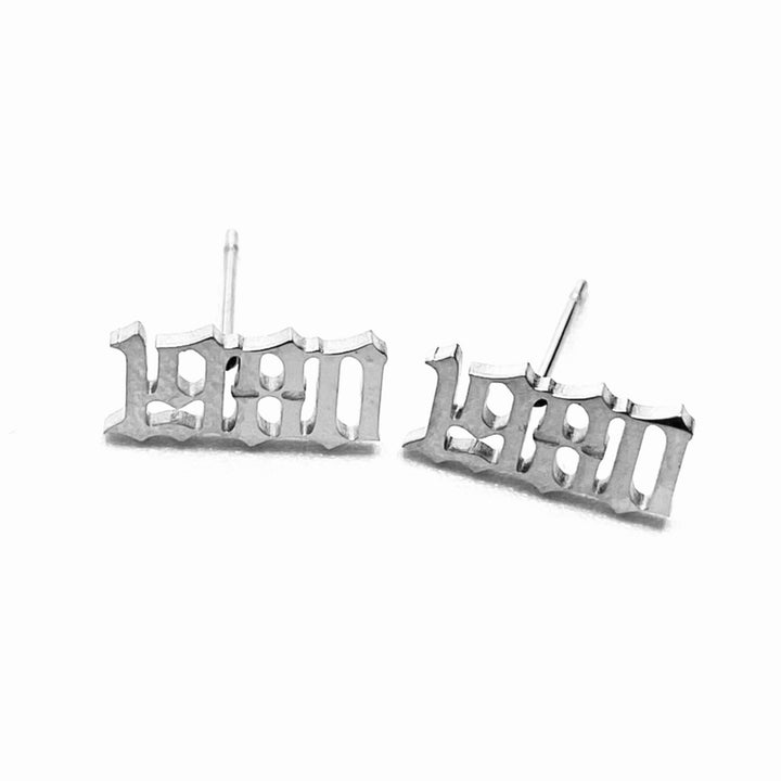 Earring Stud Metal Year Silver