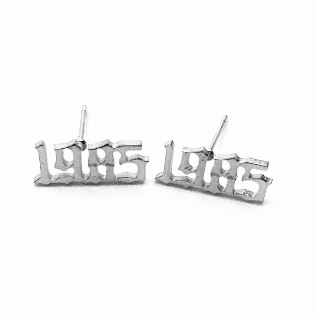 Earring Stud Metal Year Silver