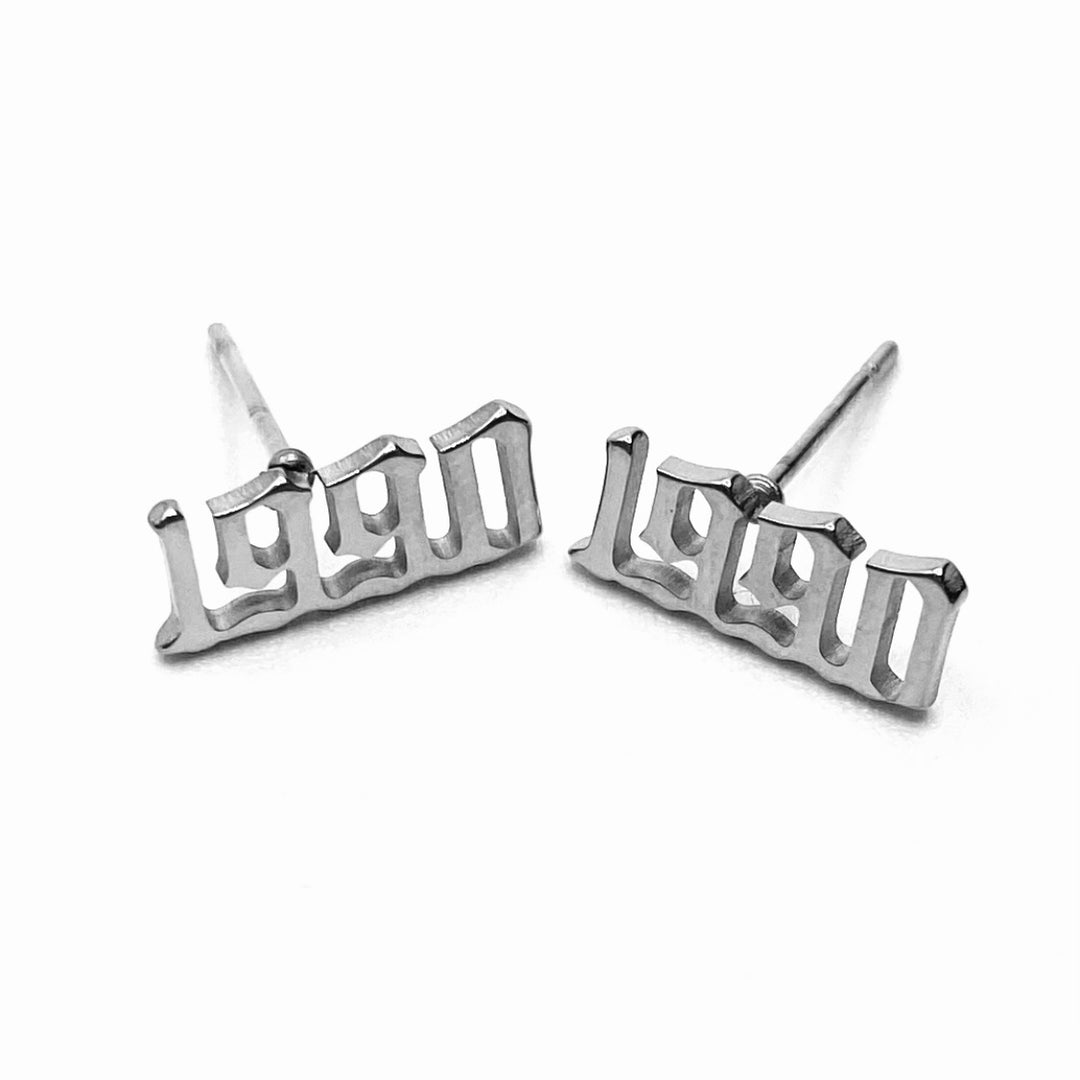 Earring Stud Metal Year Silver