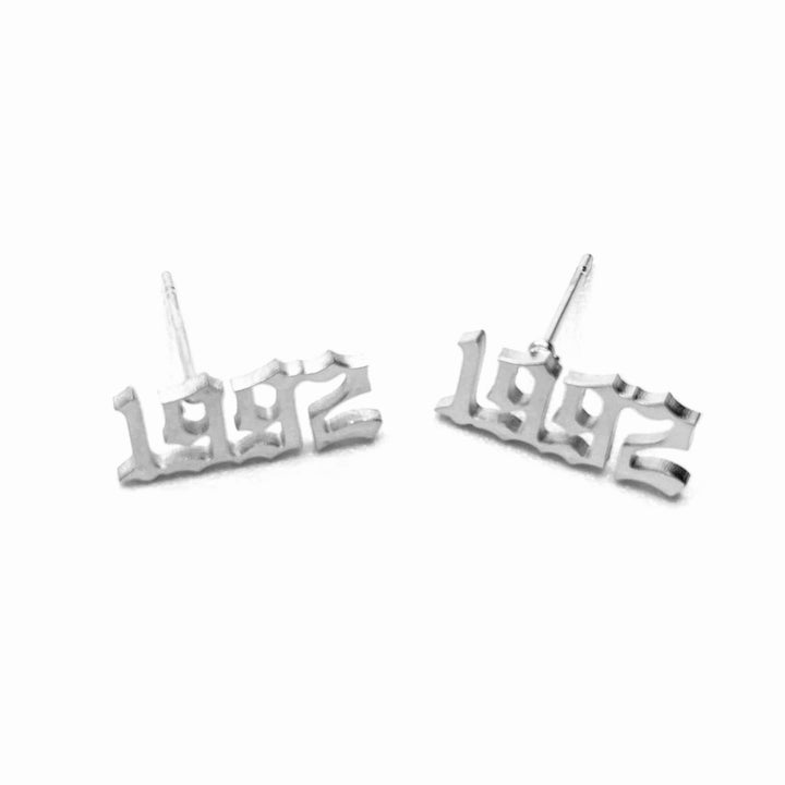 Earring Stud Metal Year Silver