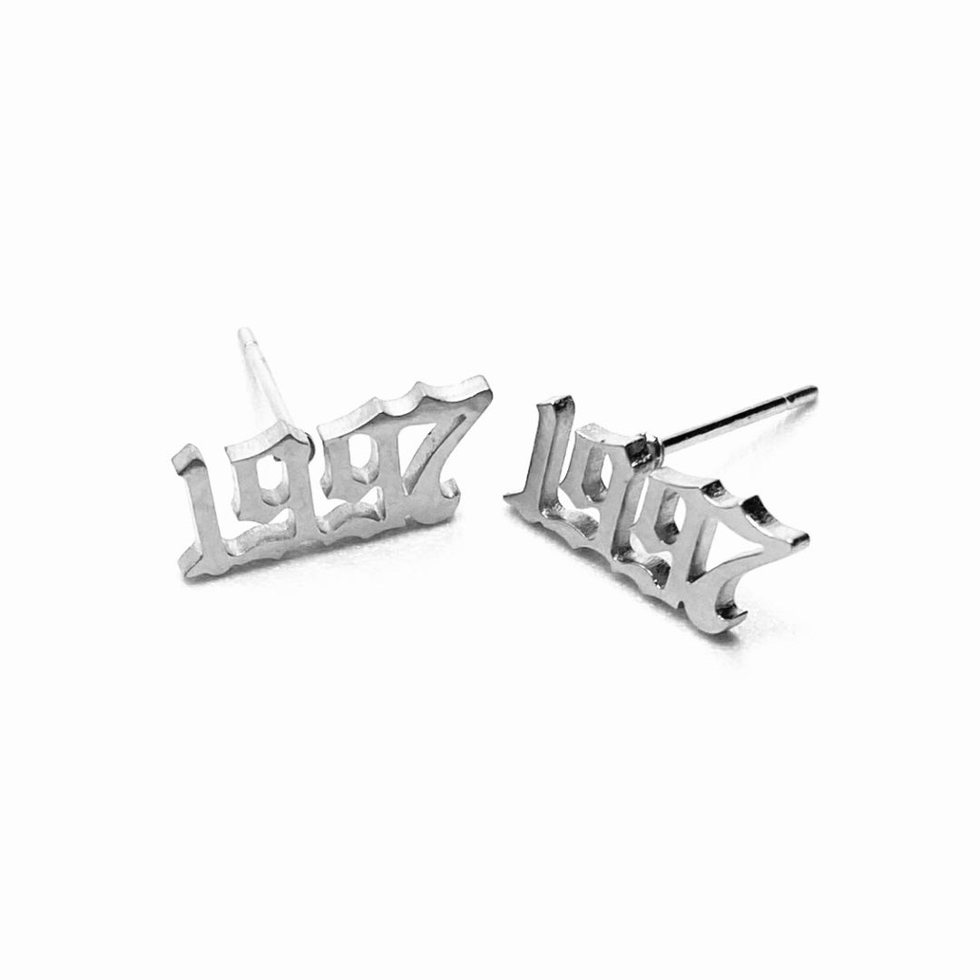 Earring Stud Metal Year Silver