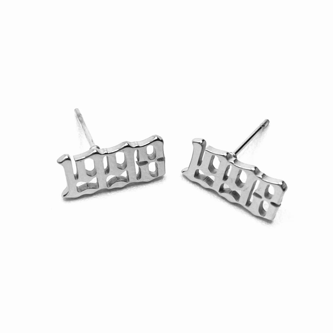 Earring Stud Metal Year Silver