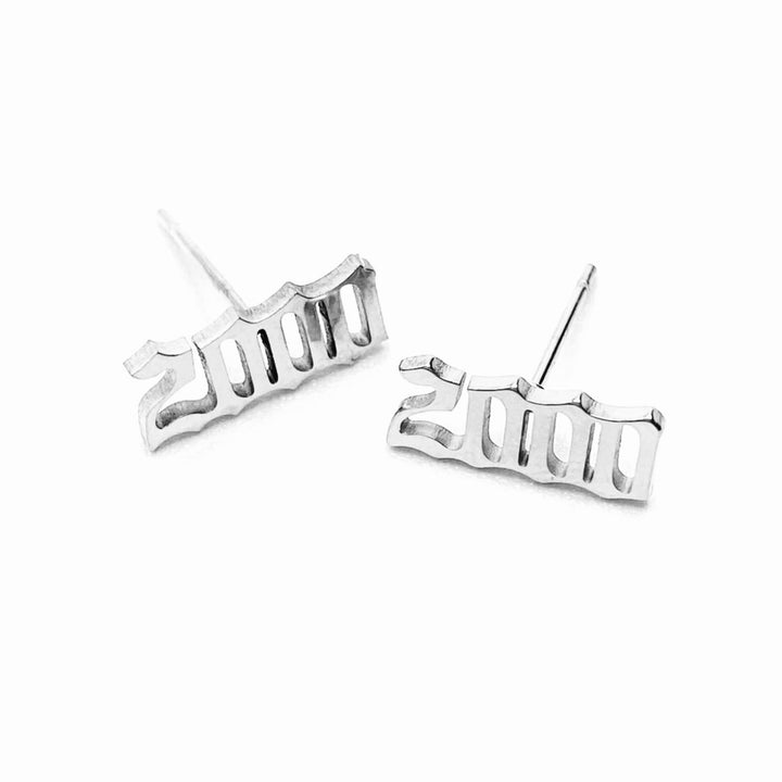 Earring Stud Metal Year Silver