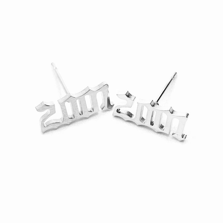 Earring Stud Metal Year Silver