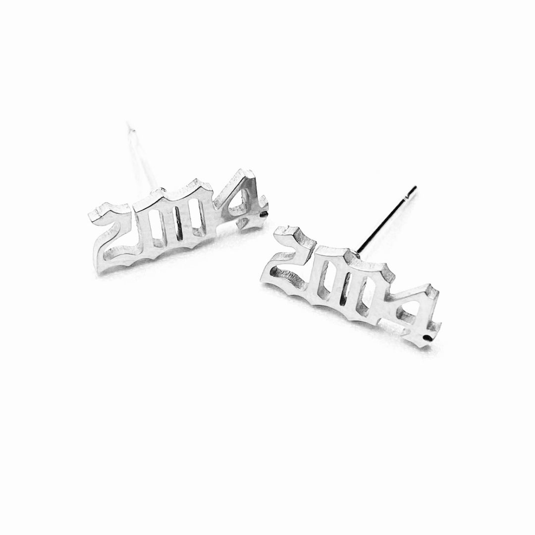 Earring Stud Metal Year Silver