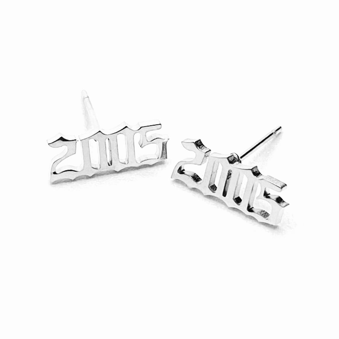 Earring Stud Metal Year Silver