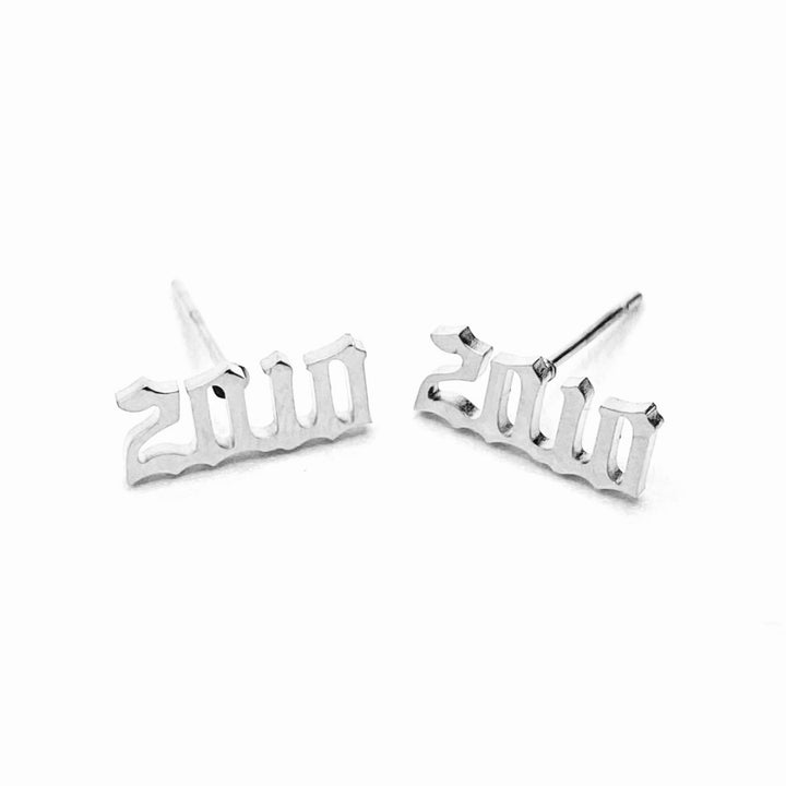 Earring Stud Metal Year Silver