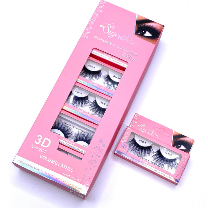 Dozen Eyelash 3D Blue Black