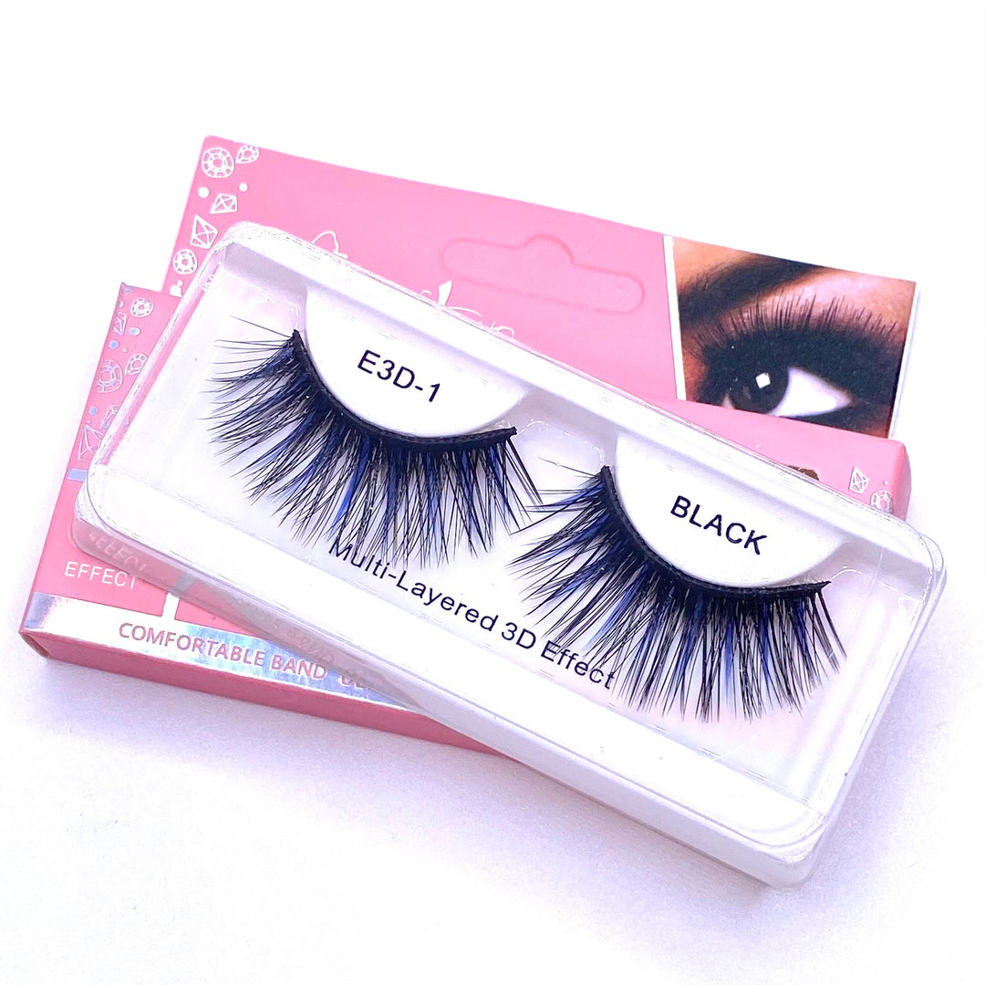 Dozen Eyelash 3D Blue Black