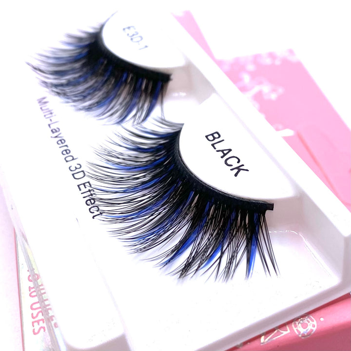 Dozen Eyelash 3D Blue Black