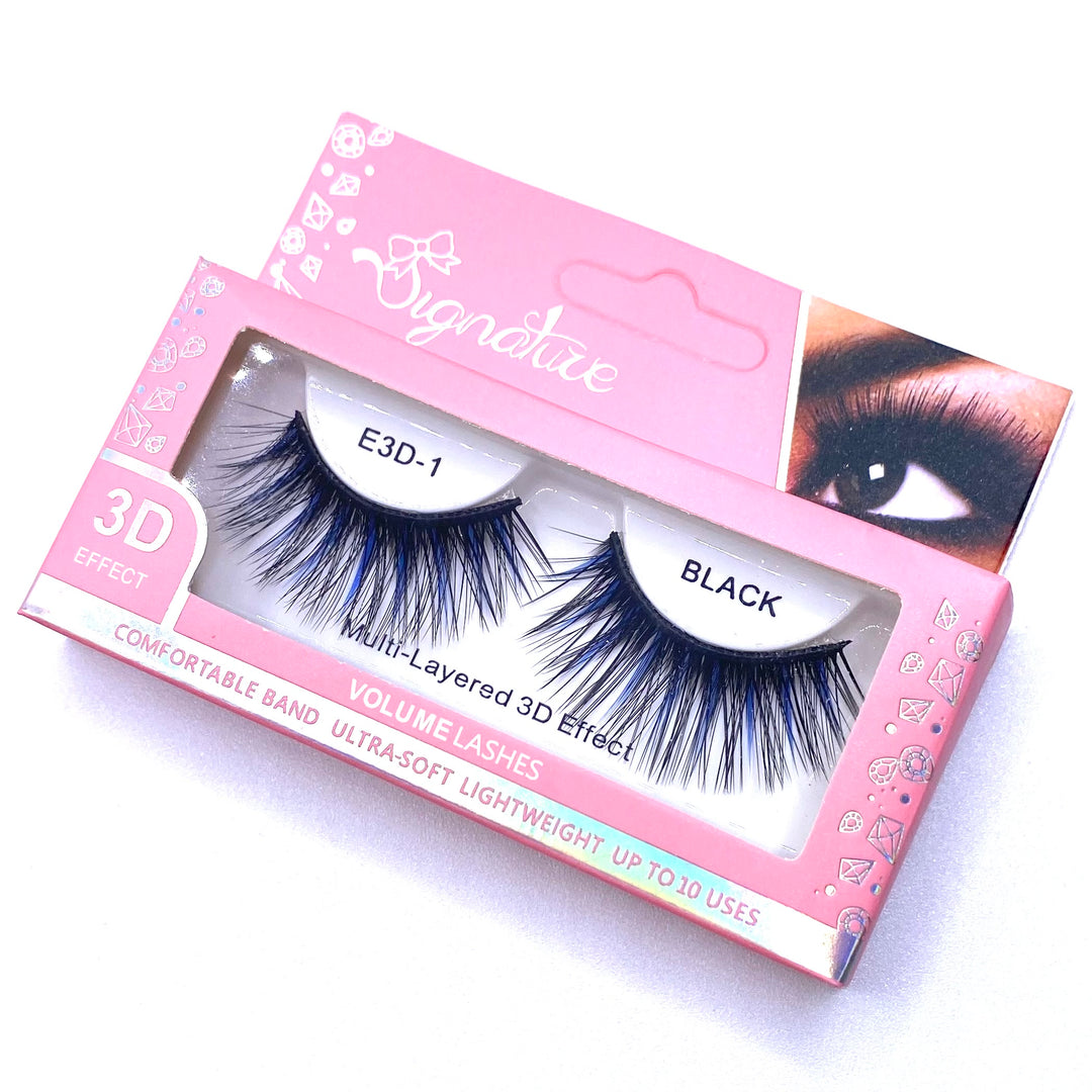 Dozen Eyelash 3D Blue Black