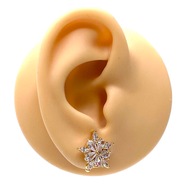 Earring Cubic Zirconia Snowflake