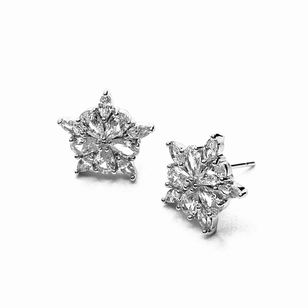 Earring Cubic Zirconia Snowflake