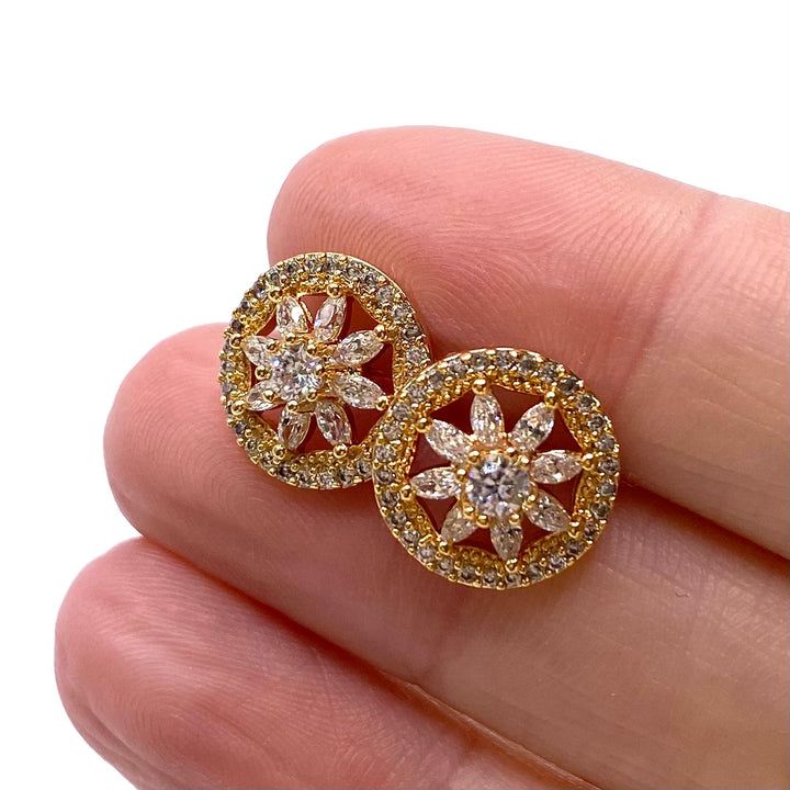 Earring Cubic Zirconia Circle Design