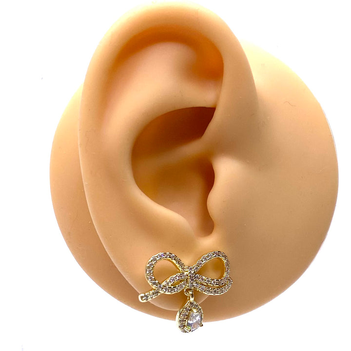 Earring Cubic Zirconia Bow