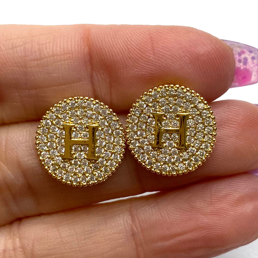 Earring Cubic Zirconia Circle H