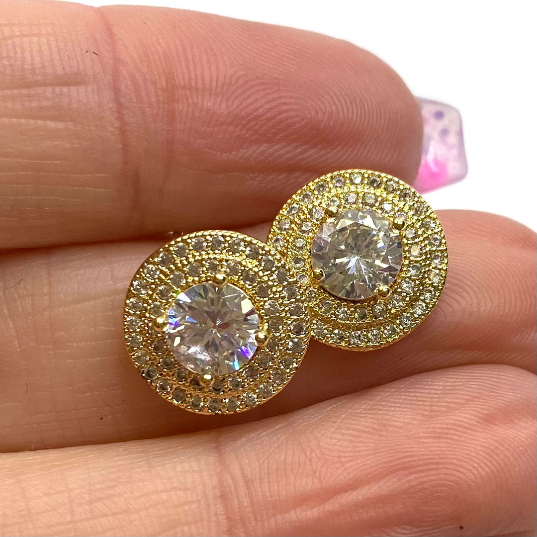 Earring Cubic Zirconia Pave Circle