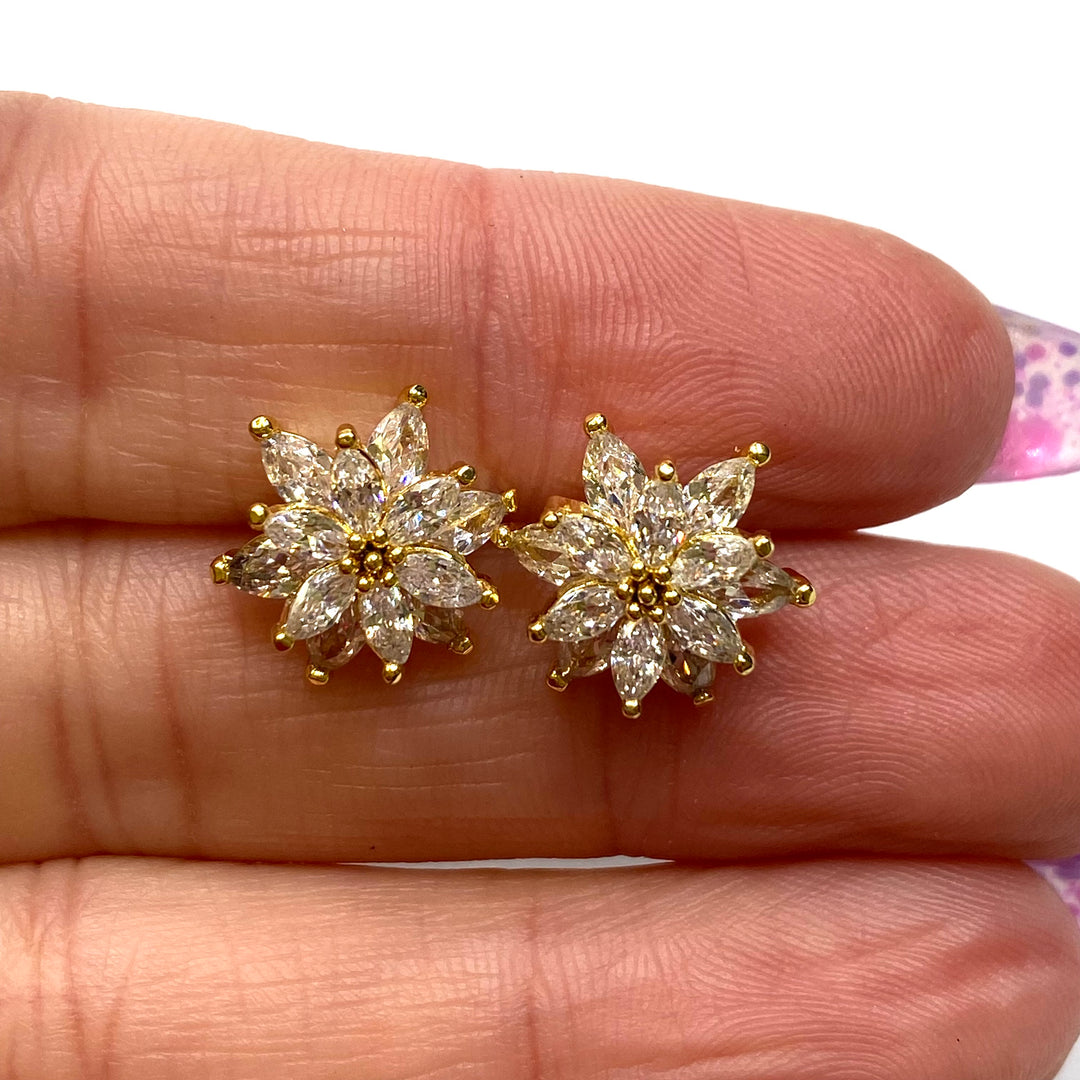 Earring Cubic Zirconia Flower Point