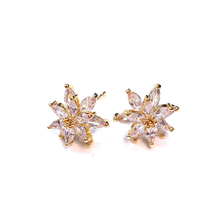 Earring Cubic Zirconia Flower Point