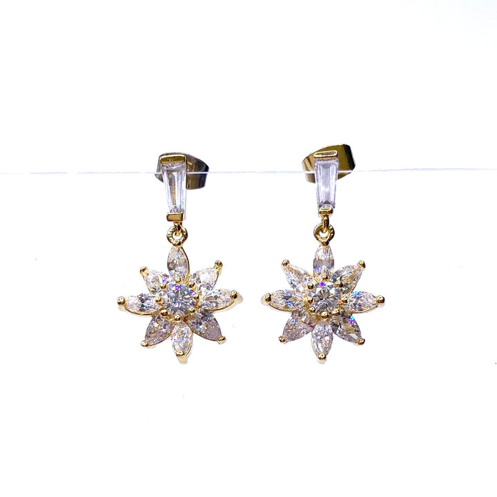 Earring Cubic Zirconia Star Flower