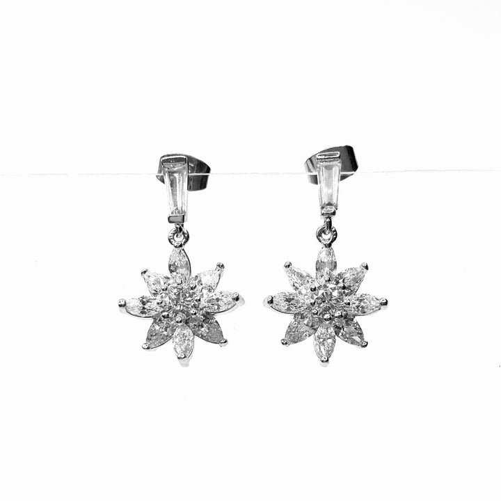 Earring Cubic Zirconia Star Flower