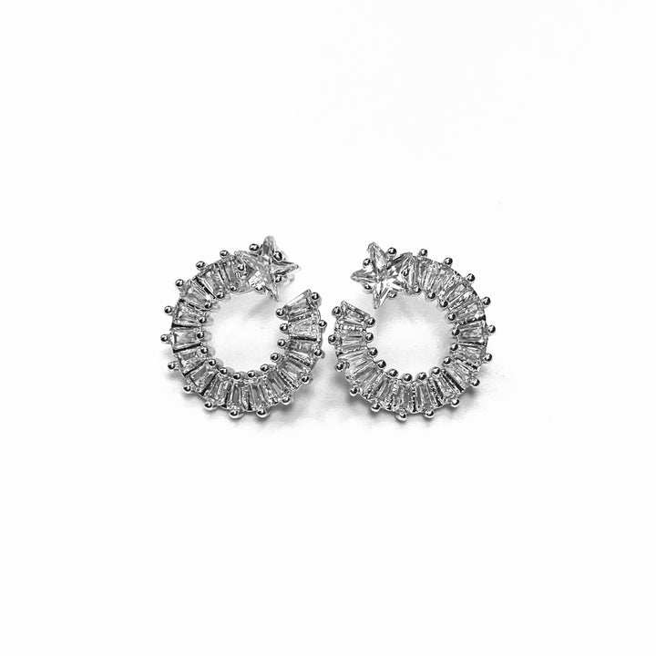 Earring Cubic Zirconia Circle Star