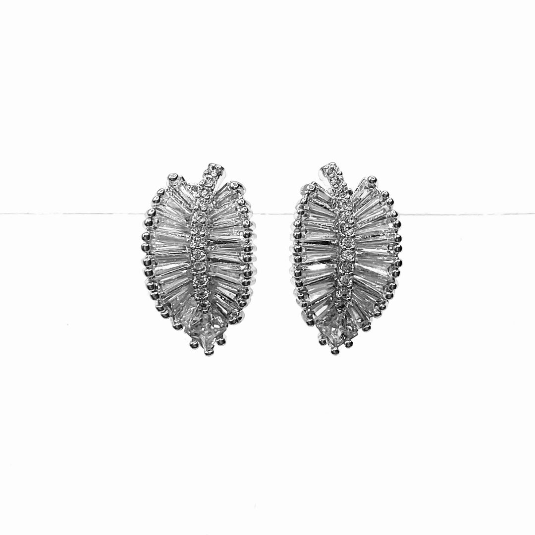 Earring Cubic Zirconia Leaf Design