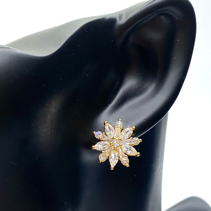 Earring Cubic Zirconia Snowflake Flower