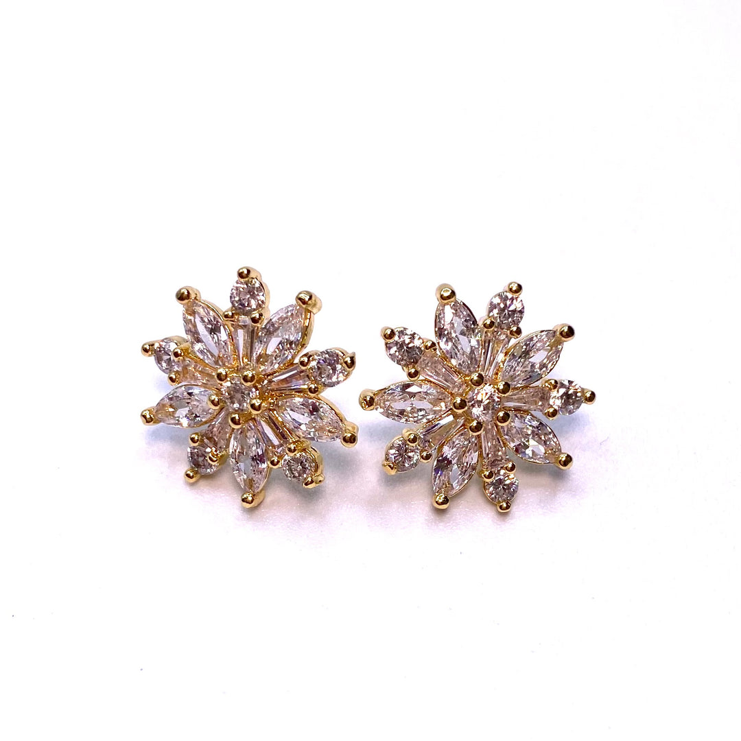 Earring Cubic Zirconia Snowflake Flower