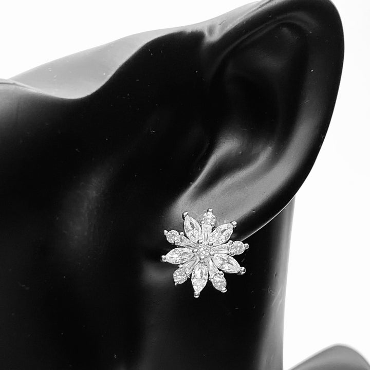 Earring Cubic Zirconia Snowflake Flower